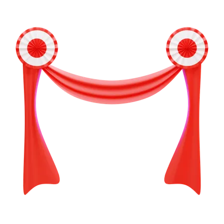 Indonesian Flag Decoration  3D Icon