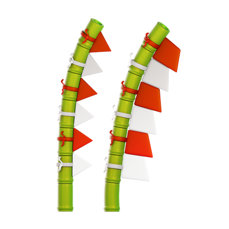 Indonesian Flag Decoration  3D Icon