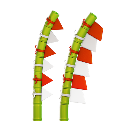 Indonesian Flag Decoration  3D Icon