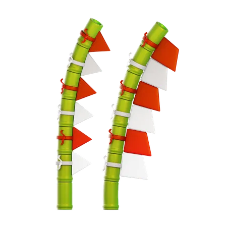 Indonesian Flag Decoration  3D Icon