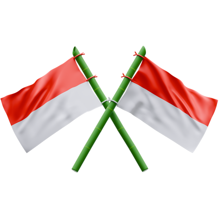 Indonesian Flag Decoration  3D Icon