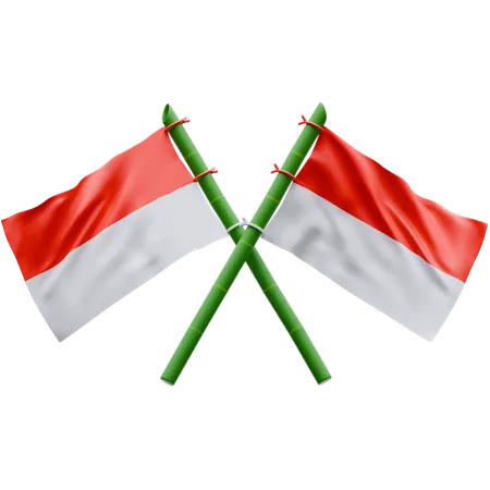 Indonesian Flag Decoration  3D Icon