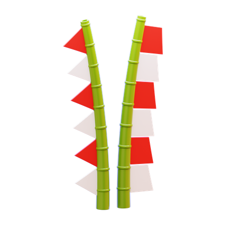 Indonesian Flag Decoration  3D Icon
