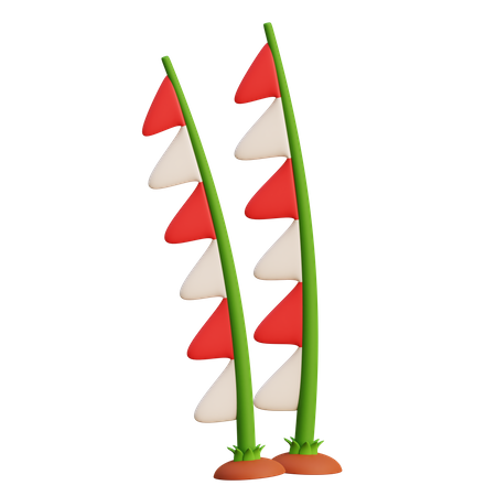 Indonesian Flag Decoration  3D Icon