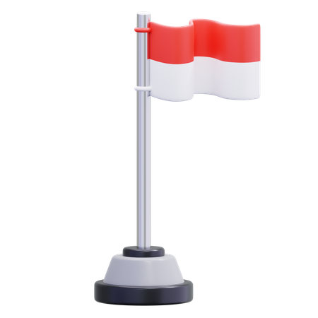 Indonesian Flag Flying  3D Icon