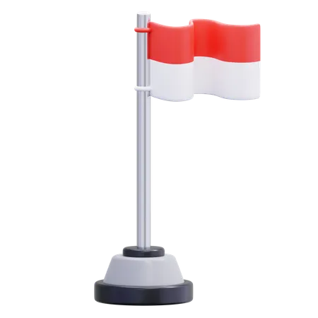 Indonesian Flag Flying  3D Icon