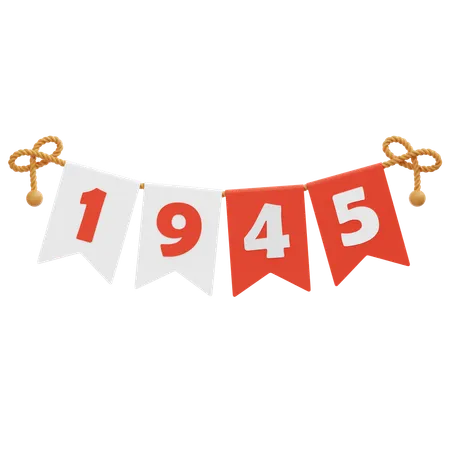 Indonesian Flag Garland 1945  3D Icon