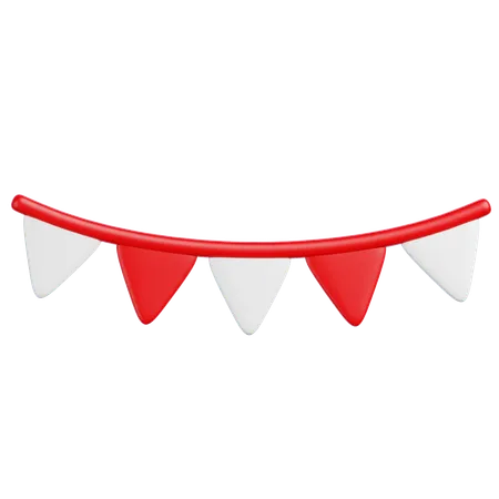 Indonesian Flag Garland  3D Icon