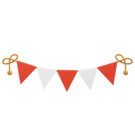 Indonesian Flag Garland 4  3D Icon