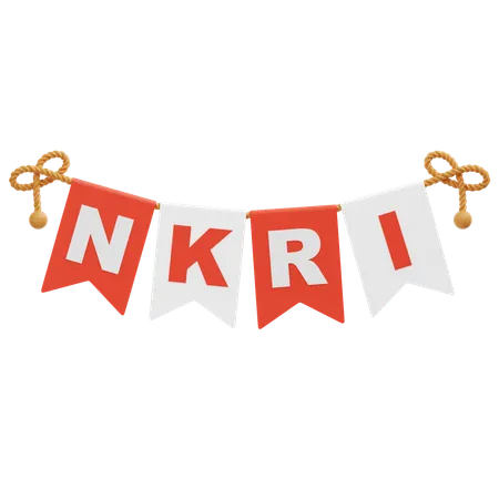 インドネシア国旗ガーランド nkri  3D Icon