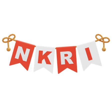 Indonesian Flag Garland NKRI  3D Icon