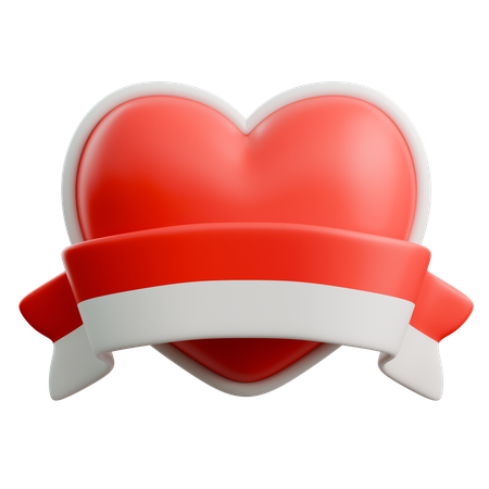 Indonesian Flag Heart Balloon  3D Icon