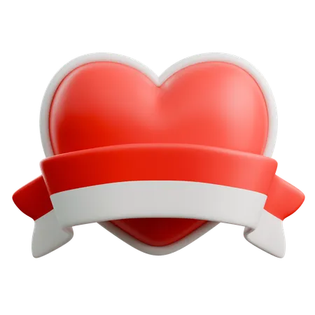 Indonesian Flag Heart Balloon  3D Icon