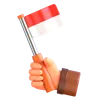 Indonesian Flag Held by Hand