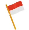 Indonesian Flag on Bamboo