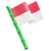Indonesian Flag On Bamboo Spear