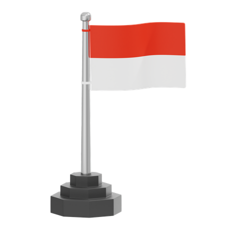 Indonesian Flag Pole  3D Icon
