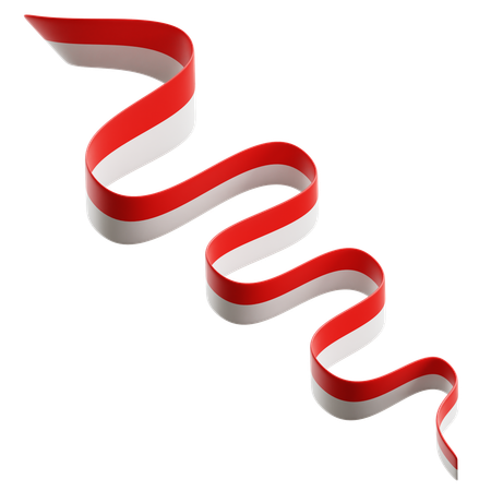 Indonesian Flag Ribbon  3D Icon