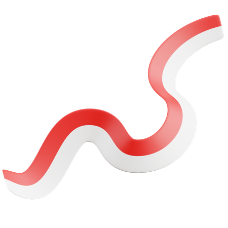 Indonesian Flag Ribbon  3D Icon