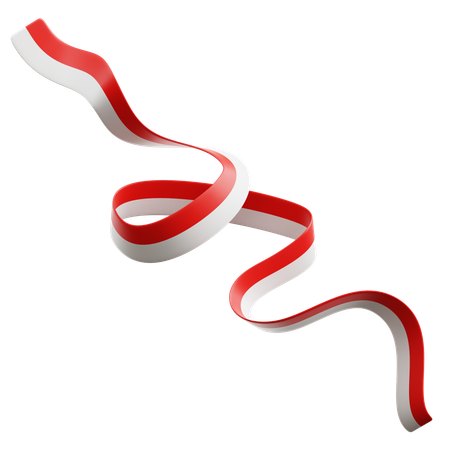 Indonesian Flag Ribbon  3D Icon