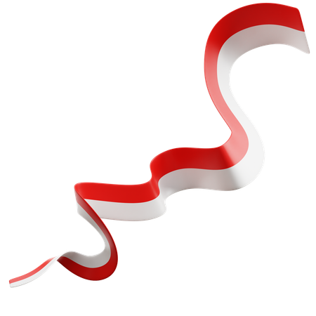 Indonesian Flag Ribbon  3D Icon