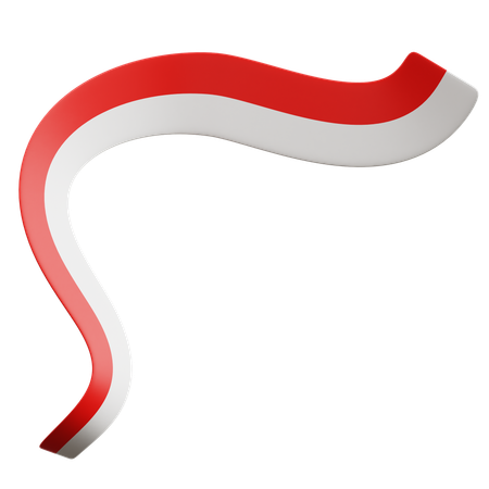 Indonesian Flag Ribbon  3D Icon