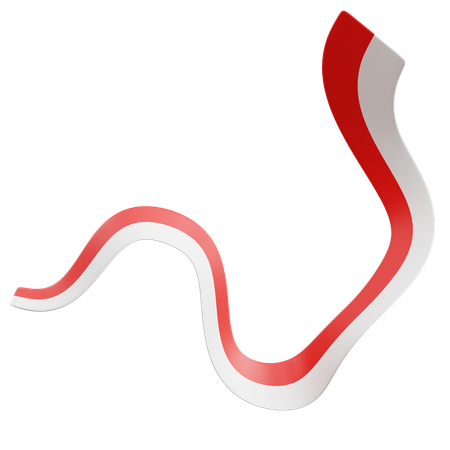 Indonesian Flag Ribbon  3D Icon