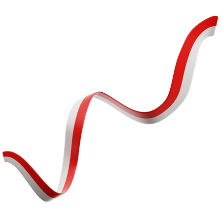 Indonesian Flag Ribbon  3D Icon