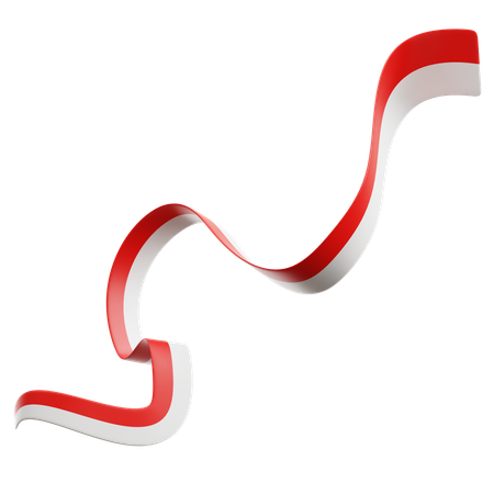Indonesian Flag Ribbon  3D Icon