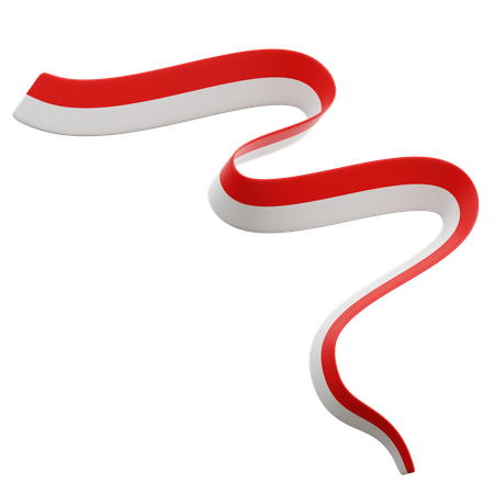 Indonesian Flag Ribbon  3D Icon