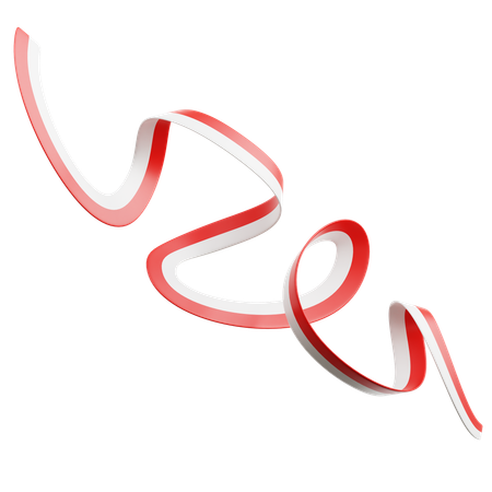 Indonesian Flag Ribbon  3D Icon