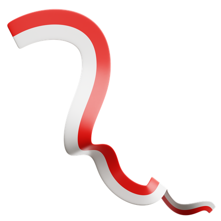 Indonesian Flag Ribbon  3D Icon