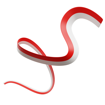 Indonesian Flag Ribbon  3D Icon