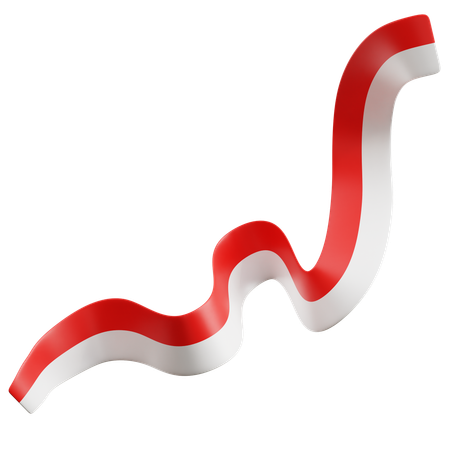 Indonesian Flag Ribbon  3D Icon