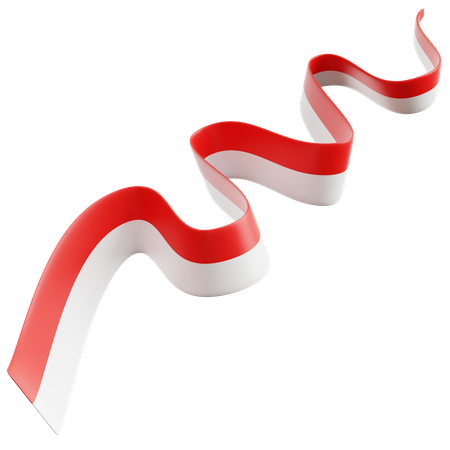 Indonesian Flag Ribbon  3D Icon