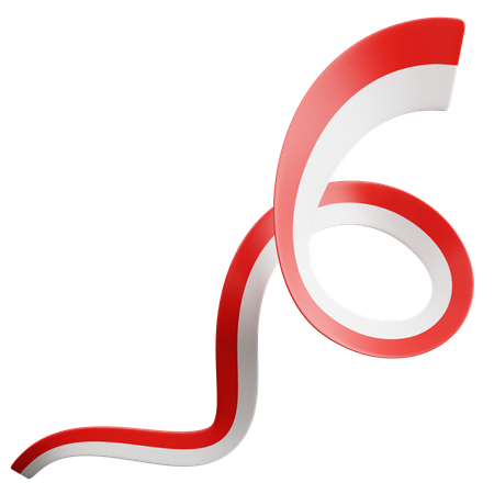Indonesian Flag Ribbon  3D Icon