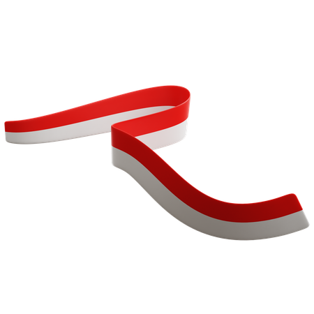 Indonesian Flag Ribbon  3D Icon