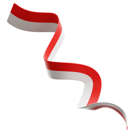 Indonesian Flag Ribbon  3D Icon