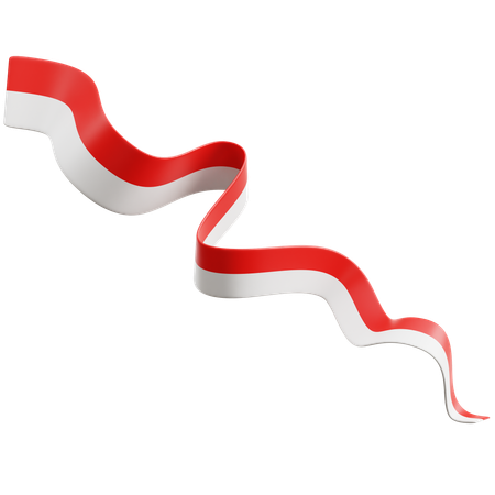 Indonesian Flag Ribbon  3D Icon
