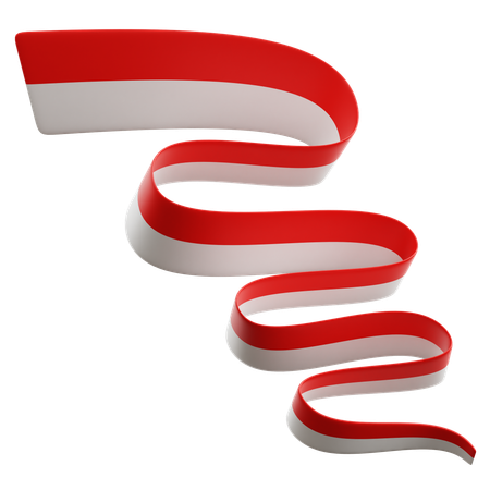 Indonesian Flag Ribbon  3D Icon