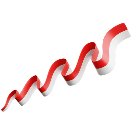 Indonesian Flag Ribbon  3D Icon