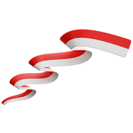 Indonesian Flag Ribbon  3D Icon