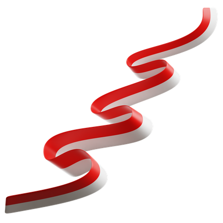 Indonesian Flag Ribbon  3D Icon