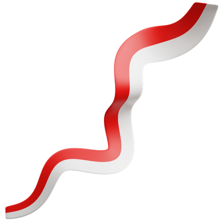 Indonesian Flag Ribbon  3D Icon