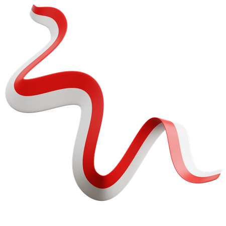 Indonesian Flag Ribbon  3D Icon