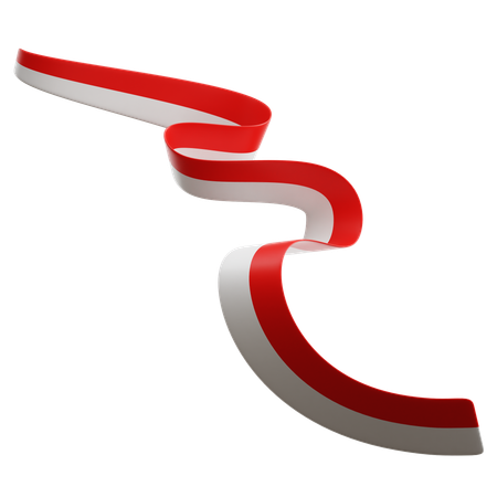 Indonesian Flag Ribbon  3D Icon
