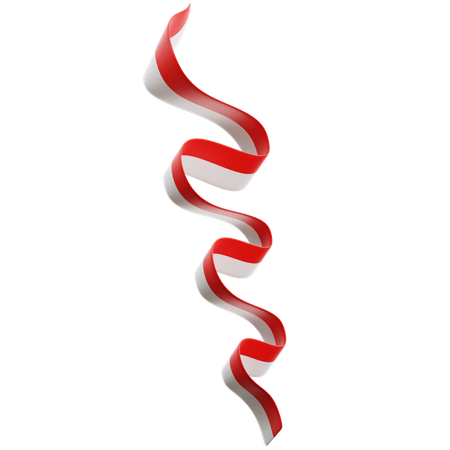Indonesian Flag Ribbon  3D Icon