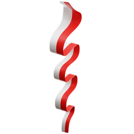 Indonesian Flag Ribbon  3D Icon