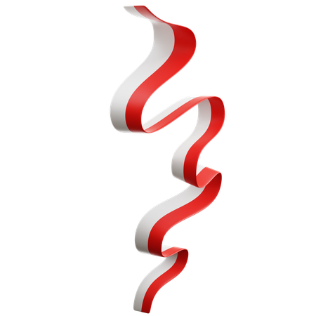 Indonesian Flag Ribbon  3D Icon
