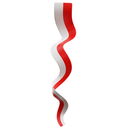 Indonesian Flag Ribbon  3D Icon